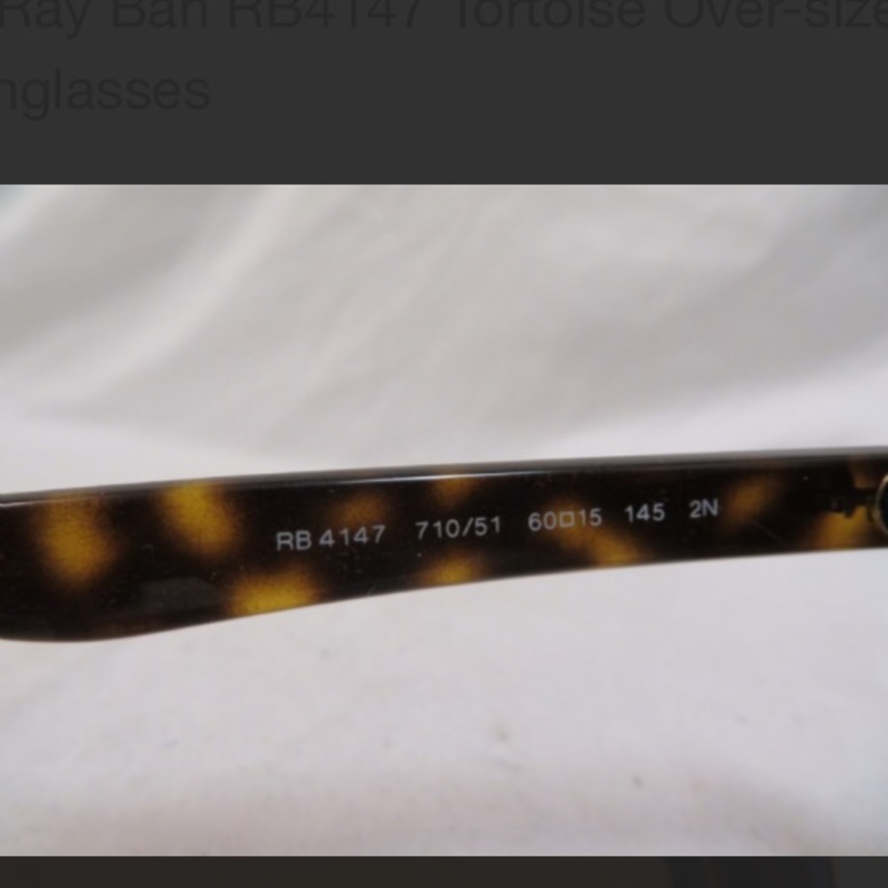 Ray Ban RB4147 Tortoise Over-sized Sunglasses - Picture 6 of 7